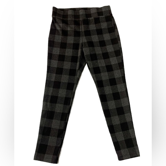 LOFT Women's Buffalo Plaid Ponte Leggings Grey/Black | Size Medium | Great Cond - Picture 1 of 16